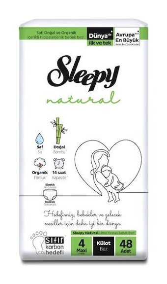 Sleepy Natural 4 Numara Külot Bebek Bezi 48'li
