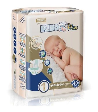 Pedo 1 Numara Bantlı Bebek Bezi 4x40'lı