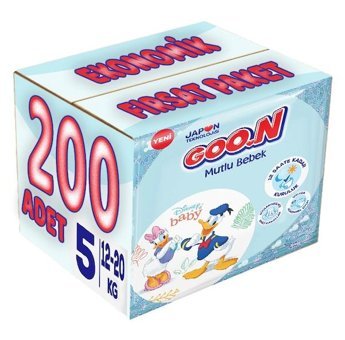 Goon Mutlu Bebek 5 Numara Bantlı Bebek Bezi 200'lü