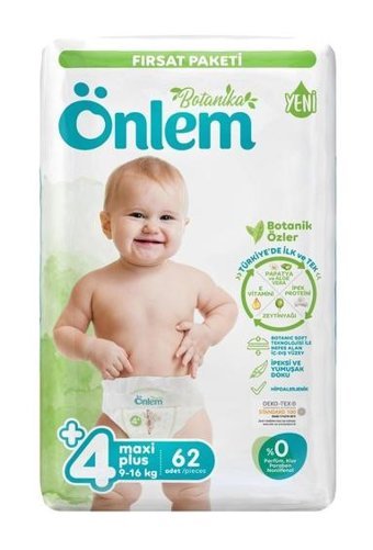 Önlem Botanika 4 Numara Bantlı Bebek Bezi 62'li
