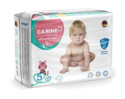 Carine Premium 5 Numara Bantlı Bebek Bezi 31'li