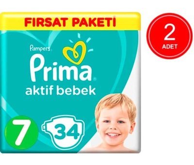 Prima Pampers 7 Numara Bantlı Bebek Bezi 2x34'lü