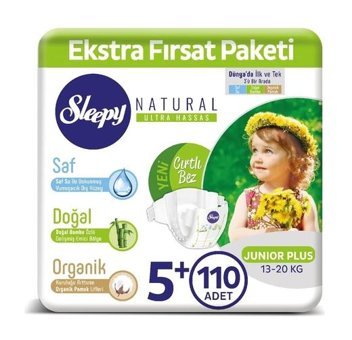 Sleepy Natural 5 Numara Bantlı Bebek Bezi 110'lu