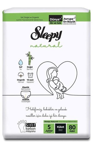Sleepy Natural 5 Numara Külot Bebek Bezi 80'li