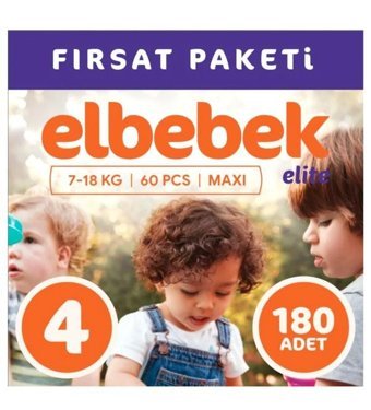 Elbebek Elite 4 Numara Bantlı Bebek Bezi 180'li