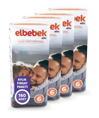 Elbebek Elite 6 Numara Bantlı Bebek Bezi 160'lı