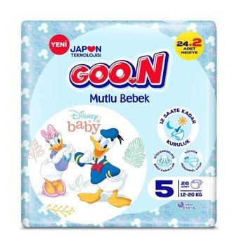 Goon Mutlu Bebek 5 Numara Bantlı Bebek Bezi 26'lı