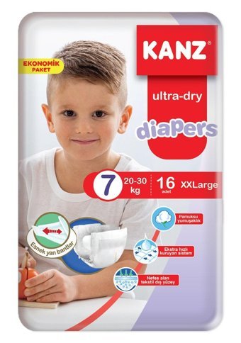 Kanz 7 Numara Bantlı Bebek Bezi 16'lı