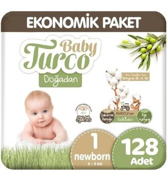 Baby Turco 1 Numara Bantlı Bebek Bezi 128'li