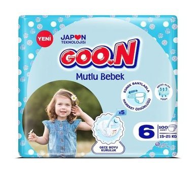 Goon Mutlu Bebek 6 Numara Bantlı Bebek Bezi 100'lü