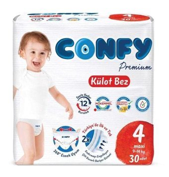 Confy Premium 4 Numara Külot Bebek Bezi 30'lu