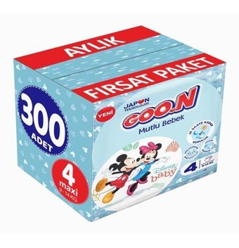 Goon Mutlu Bebek 4 Numara Bantlı Bebek Bezi 300'lü