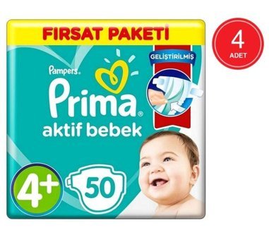 Prima Pampers 4 Numara Bantlı Bebek Bezi 4x50'li