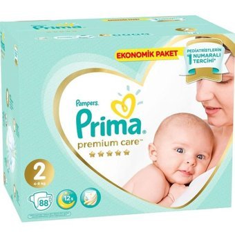 Prima Premium Care 2 Numara Bantlı Bebek Bezi 88'li