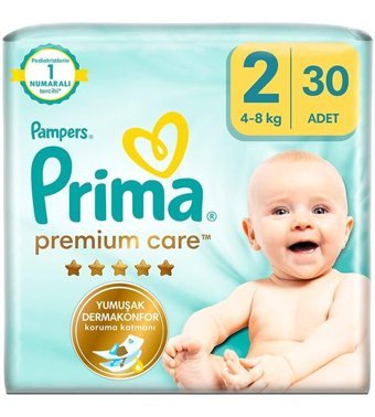 Prima 2 Numara Bantlı Bebek Bezi 30'lu