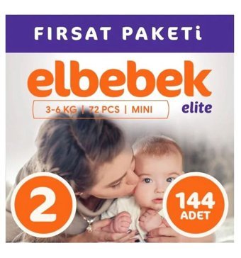 Elbebek Elite 2 Numara Bantlı Bebek Bezi 144'lü