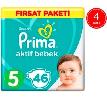 Prima Pampers 5 Numara Bantlı Bebek Bezi 4x46'lı