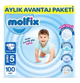 Molfix 5 Numara Bantlı Bebek Bezi 100'lü