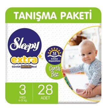 Sleepy Extra 3 Numara Bantlı Bebek Bezi 28'li