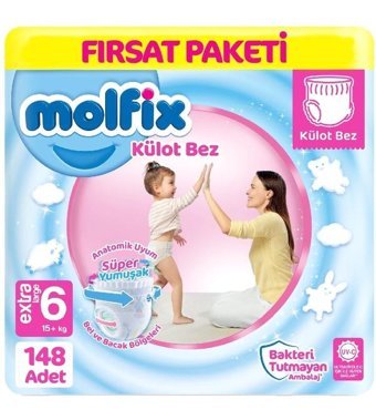 Molfix 6 Numara Külot Bebek Bezi 4x37'li
