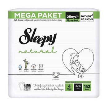Sleepy Natural 4 Numara Bantlı Bebek Bezi 152'li
