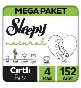 Sleepy Natural 4 Numara Bantlı Bebek Bezi 152'li