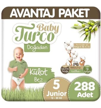 Baby Turco Doğadan 5 Numara Külot Bebek Bezi 4x72'li