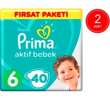 Prima Pampers 6 Numara Bantlı Bebek Bezi 2x40'lı