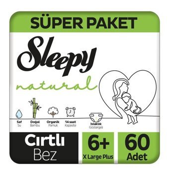 Sleepy Natural 6 Numara Bantlı Bebek Bezi 60'lı