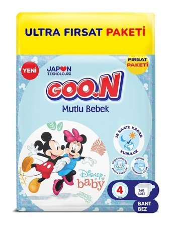 Goon Mutlu Bebek 4 Numara Külot Bebek Bezi 360'lı