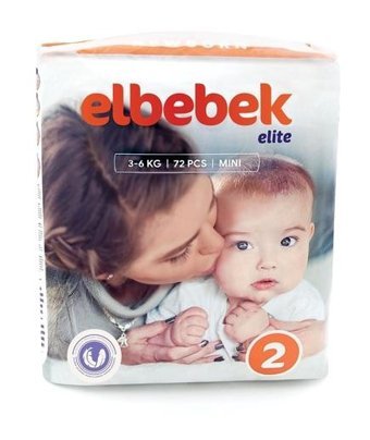 Elbebek Elite 2 Numara Bantlı Bebek Bezi 72'li