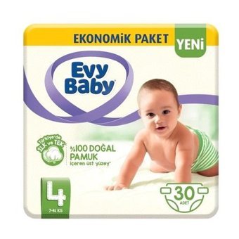 Evy Baby 4 Numara Bantlı Bebek Bezi 30'lu