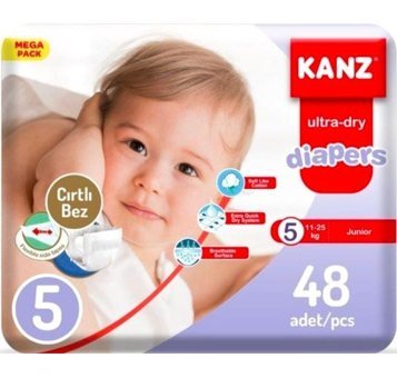Kanz Diapers 5 Numara Bantlı Bebek Bezi 48'li