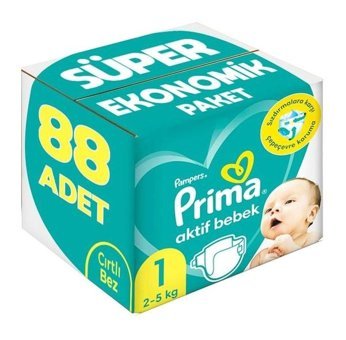 Prima 1 Numara Bantlı Bebek Bezi 88'li