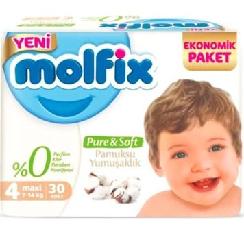 Molfix Pure Soft 4 Numara Bantlı Bebek Bezi 30'lu