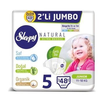 Sleepy Natural 5 Numara Bantlı Bebek Bezi 48'li