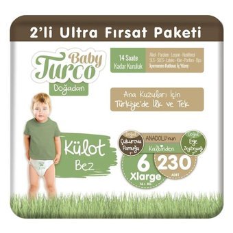 Baby Turco Doğadan 6 Numara Külot Bebek Bezi 230'lu