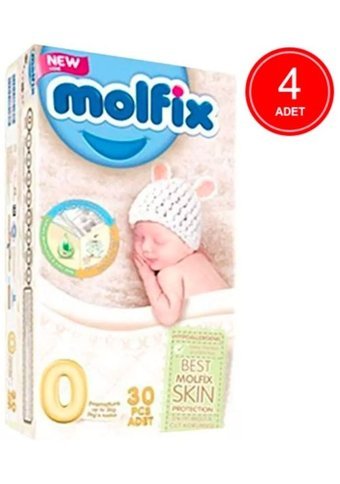 Molfix 0 Numara Bantlı Bebek Bezi 4x30'lu