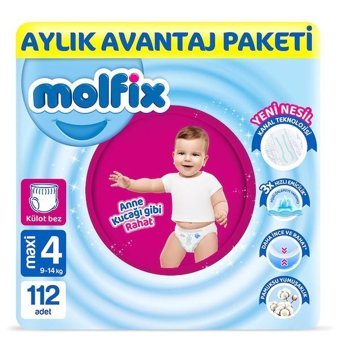 Molfix Pants 4 Numara Külot Bebek Bezi 112'li