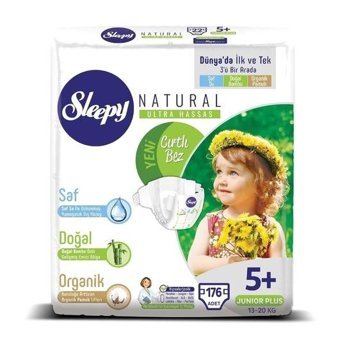 Sleepy Natural 5 Numara Bantlı Bebek Bezi 176'lı