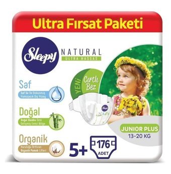 Sleepy Natural 5 Numara Bantlı Bebek Bezi 176'lı
