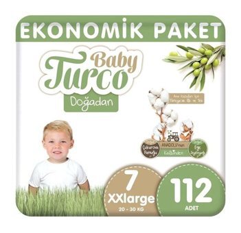 Baby Turco Doğadan 1 Numara Bantlı Bebek Bezi 112'li