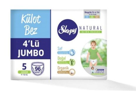 Sleepy Natural 5 Numara Külot Bebek Bezi 96'lı