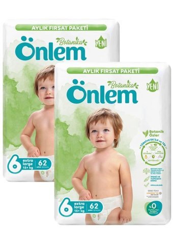 Önlem Botanika 6 Numara Bantlı Bebek Bezi 2x62'li
