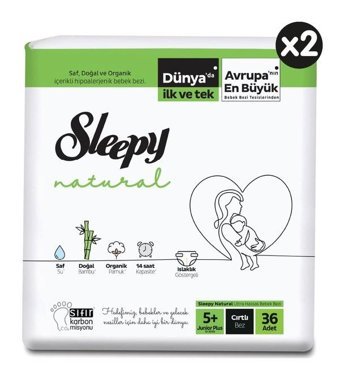 Sleepy Natural 5 Numara Bantlı Bebek Bezi 72'li