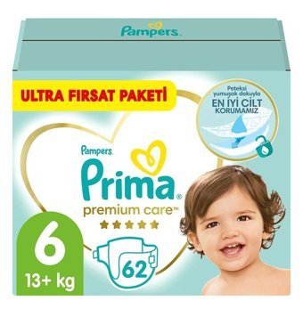 Prima Premium Care 6 Numara Bantlı Bebek Bezi 62'li
