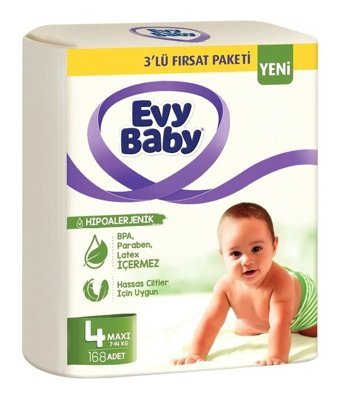 Evy Baby 4 Numara Bantlı Bebek Bezi 168'li