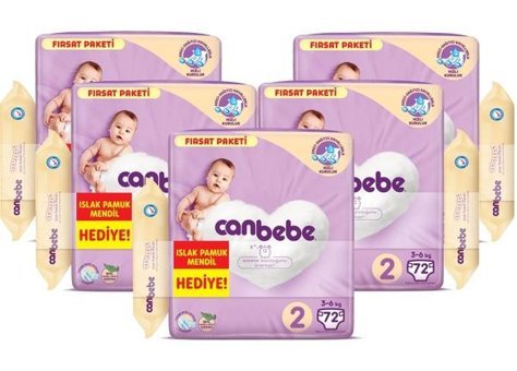 Canbebe 2 Numara Bantlı Bebek Bezi 360'lı