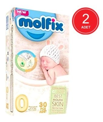 Molfix 0 Numara Bantlı Bebek Bezi 2x30'lu