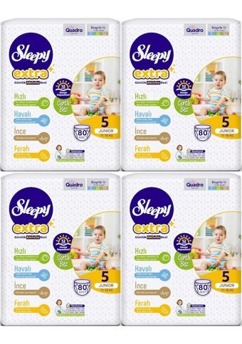 Sleepy Extra 5 Numara Bantlı Bebek Bezi 4x80'li